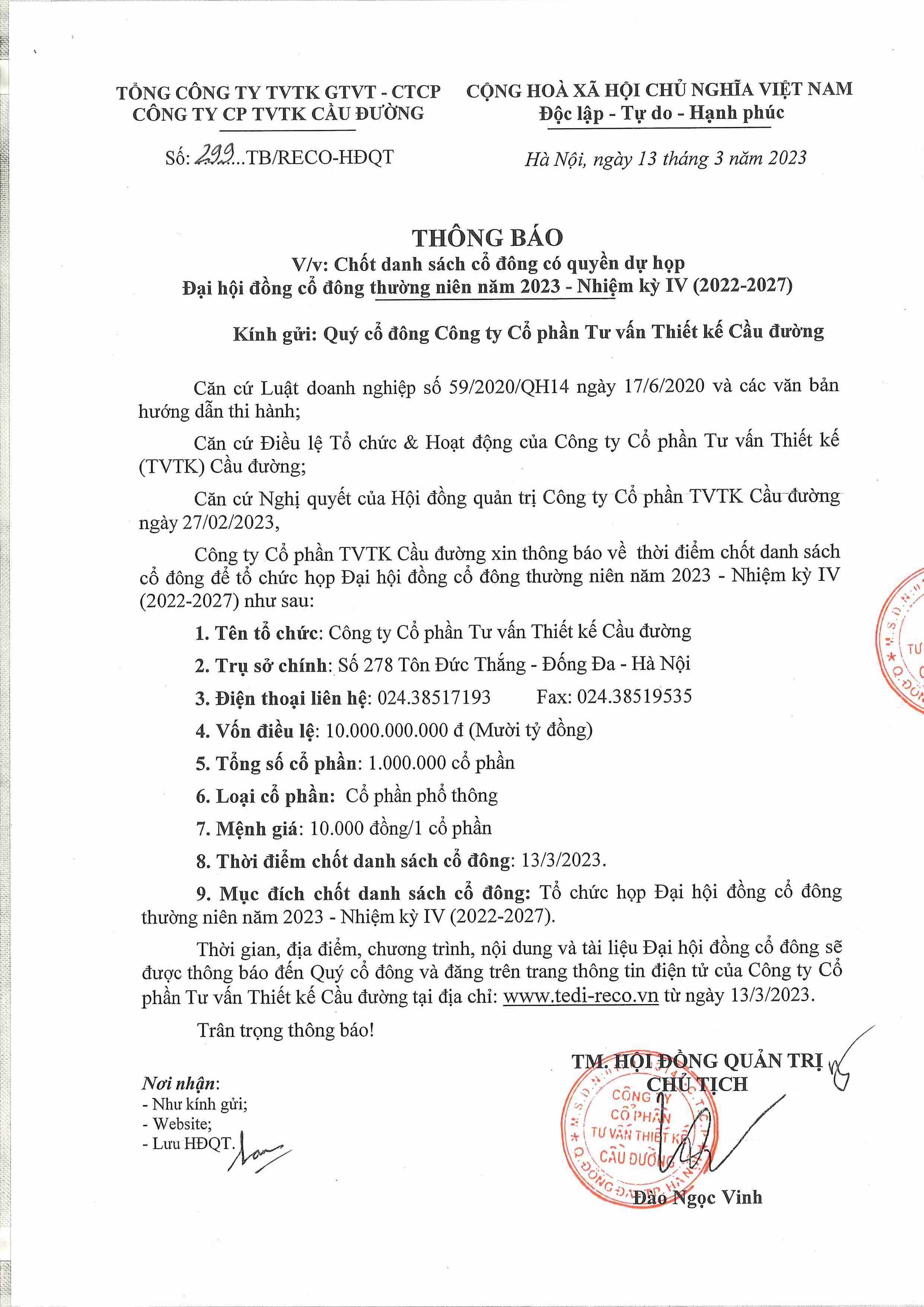 Tai liệu họp Đại hội đồng cổ đông thường niên năm 2023